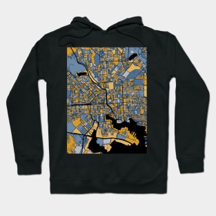 Baltimore Map Pattern in Blue & Gold Hoodie